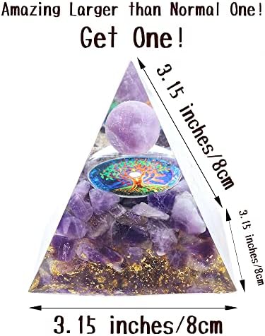 Orgone piramida 3.15 '' umjesto 2,36 '', ametista kristalne sfere stabla života aura kvarcna kristalna čakra Meditacija dowing
