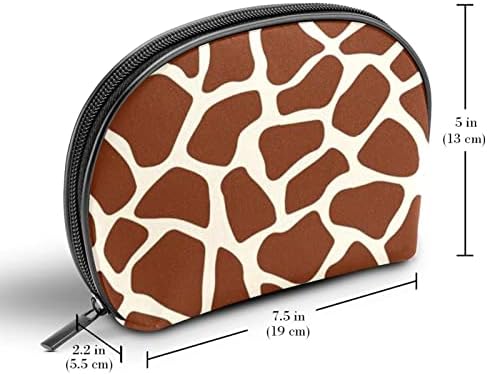 Mala torba za šminku, patika za zipper Travel COSMETIC organizator za žene i djevojke, žirafe uzorak smeđeg crtanog filma Lijep
