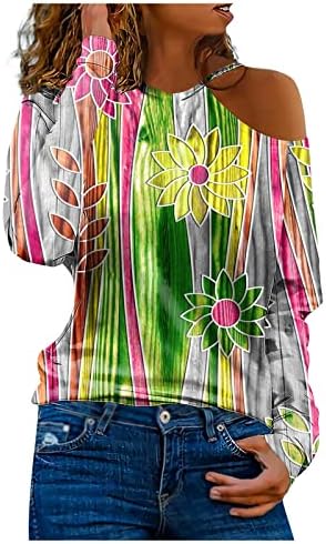 Žene labave ležerne majica Top udobnog dukserišta V izrez pulover uzorak ispisana modna bluza s dugim rukavima