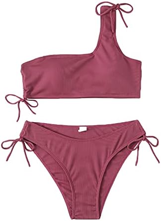 Knosfe Womens 2 komada bikini setovi visoko struk zavodni bazeni Cisterna Bikini set kupaći odijela s rebraste odjeće za plažu