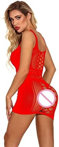Ženska mreža za rublje MESHN Fishnet Babydoll Mini haljina One komad Babydoll Cut BodySuits Sheer haljina