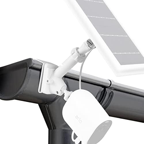 Wasserstein paket - solarni panel od 2 paketa za CAM bateriju, zvona CAM baterija / plus / PRO & 2-in-1 univerzalni nosač za oluka za prsten za štap u kamru, wyze, treptaj, arlo, eufy kamera