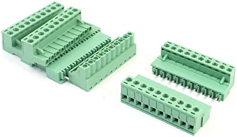 X-DREE 5Pcs 5.08 mm Pitch 10-Pin 10 pozicija odvojivi priključni tip PCB montažni zeleni plastični vijčani terminalni blok za 14-22awg žicu(5Pcs 5.08 mm Pitch 10-Pin 10 pozicija Tipo enchufable desmontable