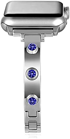 Blotow Bling Bands kompatibilni sa Apple Watch Band 38mm 40mm 41mm Žene iwatch se serije 7/6/5/3/3/2/1, Dressy Nakit narukvica od nehrđajućeg čelika sa rhinestones