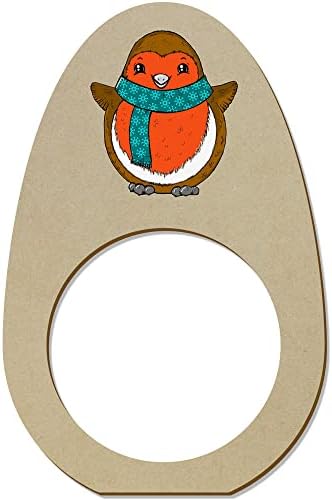 Azeeda 5 x 'robin u šal' drveni prstenovi / držači / držači / držači