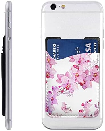 OCELIO držač telefonske kartice za zadnji deo telefona, kožni držač telefonske kartice, kompatibilan sa iPhoneom, Androidom i većinom Phonespink cvijeća i leptira