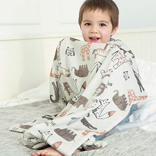 BORITAR Baby deka meka Minky sa dvostrukim slojem tačkaste podloge, divne životinje štampane 30 x 40 inčnim
