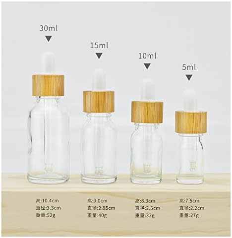GENIGW staklene bočice s kapaljkom sa poklopcem prozirne bočice esencijalnog ulja za bočice za aromaterapiju