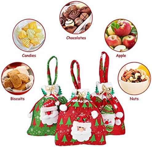 NUOBESTY torbe Božić Candy torbe Božić vezice torbe Božić Goodie torbe sa ručkama za Božić