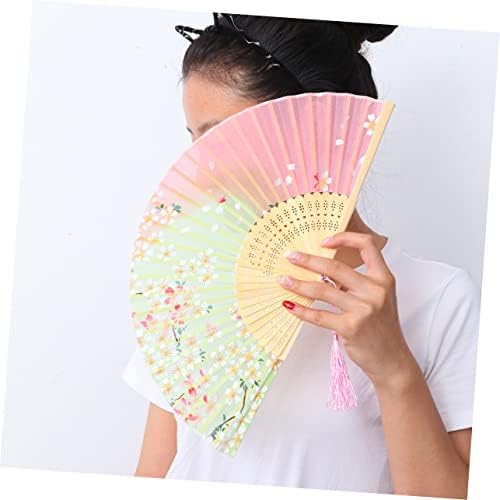 HOMOYOYO sklopljivi navijački ventilatori ventilatori ručni ventilator japanski-stil ventilator žena ventilator ljetni miss bambuo navijački bambus svileni ventilator