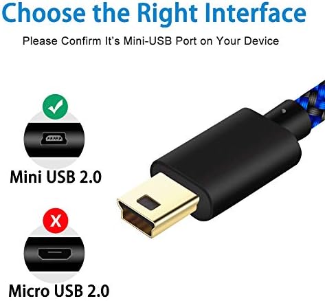 SCOVEE Mini USB kabl pleten 6ft Tip A muški na Mini B kabl za punjenje podataka za GoPro Hero 3+,Sony PS3