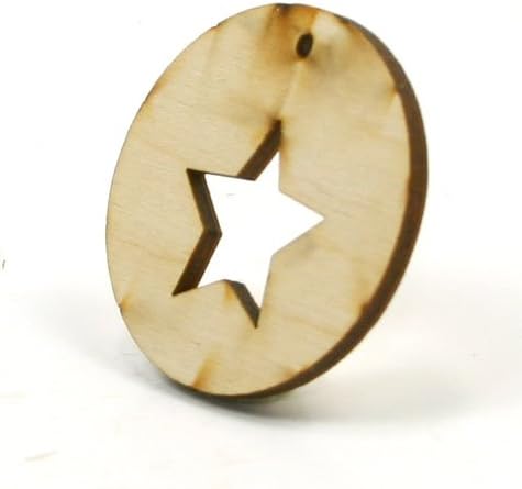 Mylittlewoodshop-Pkg izreza od 6 krugova - 1-1/2 inča sa 1-1/2 inča sa izrezom od 3/4 zvijezde i nedovršenim