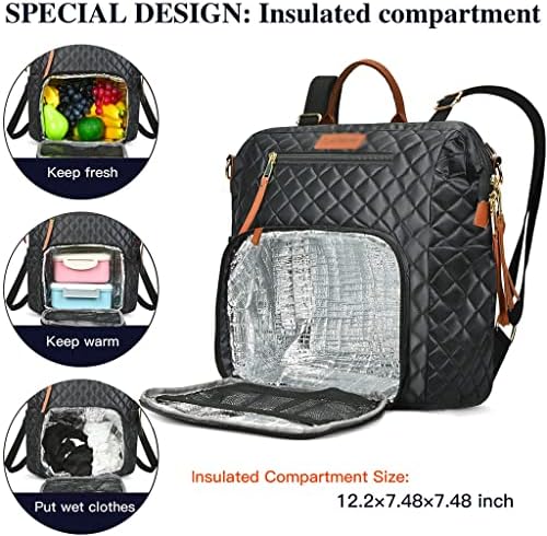 Seijy ruksak za ručak za žene sa izolovanom pregradom konvertibilna torba za ručak sa uklonjivom naramenicom