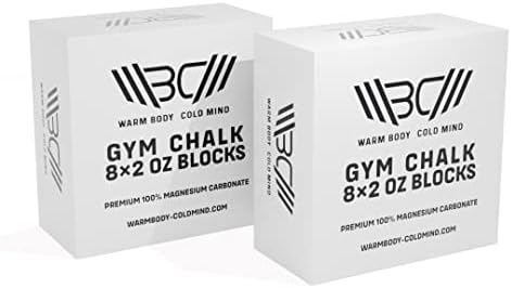 Toplo tijelo hladno um Premium Chalk Block za dizanje tegova, Crossfit, teretana, penjanje, gimnastika / magnezijum karbonat 2 oz.