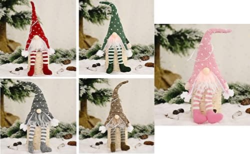 Holiday Božić Gnome dekoracije W/LED svjetlo, 5 kom 14 Božić Tabela dekoracije Handmade švedski Tomte pliš Patuljci Božić skandinavski Santa Elf ukras ukrasi Hvala davanje Dan Pokloni