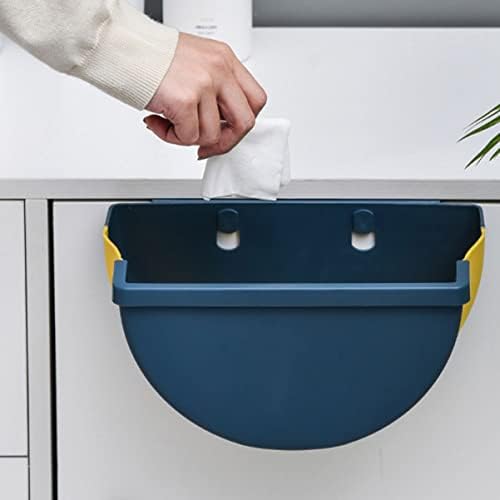 Alipis otpad za smeće Kućni poklopac Punch montiran sklopivo praktično viseće skladište smeće sklopivo smeće bez besplatnog kupatila zid plava kuhinja za ormarić kontejnerska kanta za hranu