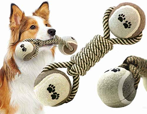 Jowein Dog žvakačke igračke za kućne ljubimce Prirodne netoksične konopske igračke - konoplja - igranje - tegljač - tegljač - tebilica za pse - štenad žvakanje zubnih oralnih briga za agresivne igračke za pse za agresivne žvakače