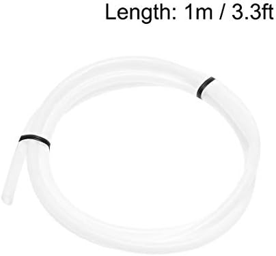 Uxcell Silikonska cijev, 1/8 ID x 3/16 od 3,3ft gumenih cijevi za cijev za cijev za cijev za vodu za prijenos pumpe bijeli