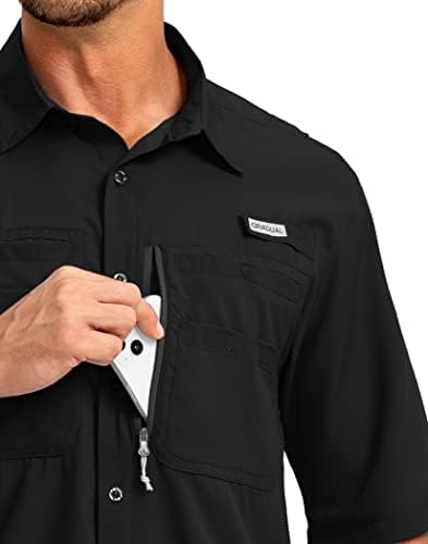 Muške ribolovne košulje sa džepovima sa patentnim zatvaračem UPF 50+ Lagani hladni kratki rukav s majicom za muškarce Ležerne planinarenje