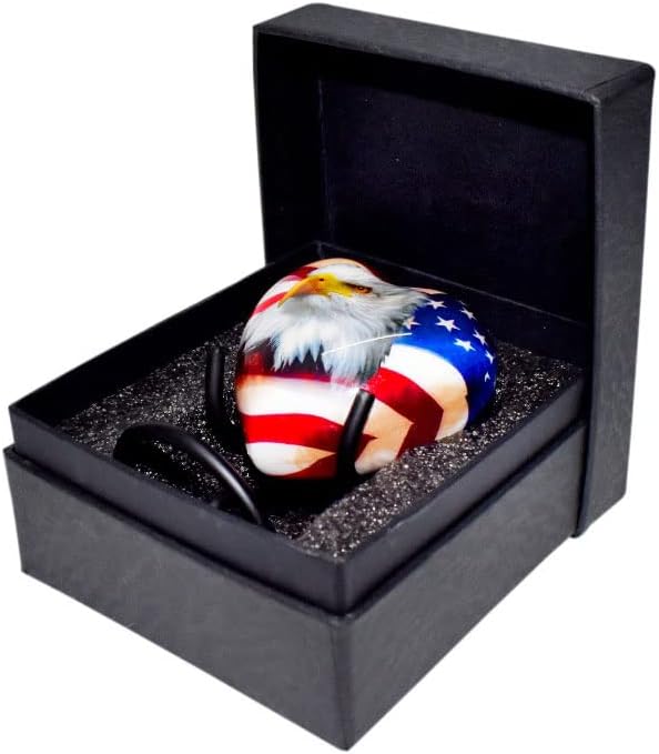 Bold & Božanska američka zastava urn - mini srčana kremacija urn sa stalkom i premium kutijom - male zasnivanje urne za pepeo - počastite svoje voljene osoblje sa urnom u obliku srca - savršeno za odrasle i novorođenčad