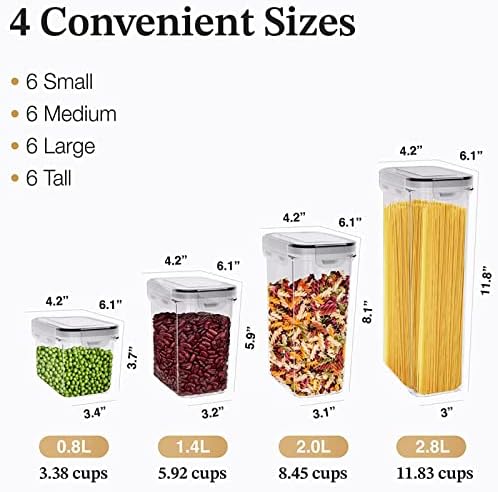 kuhinjska hrana air Tight kontejneri za žitarice 24 komada prozirne plastične hermetičke kuhinjske posude otporne