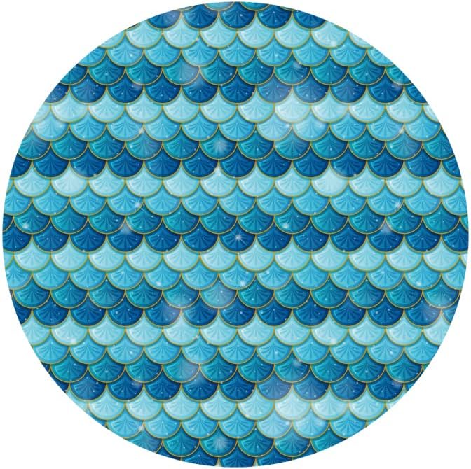 Yeele 7. 5x7. 5ft pod morem Mermaid Scale okrugla pozadina ljeto Podvodna pjenušava plava i zelena