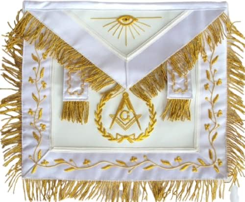 Masonska regalija Besplatni masoni Lodge Master Mason White pregača - ručna vezena