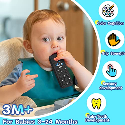 Hopeeye 2 paketa silikona zubača za dječje dijete, BPA Besplatno igračke mobilne telefone silikonske tebinske