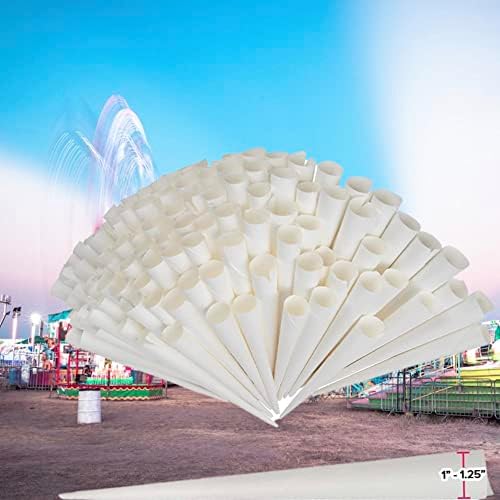 Carnival King Cotton Candy bijeli papir čunjeva 11 3/4 dug za karnevali koncesije Essentials za sajmove