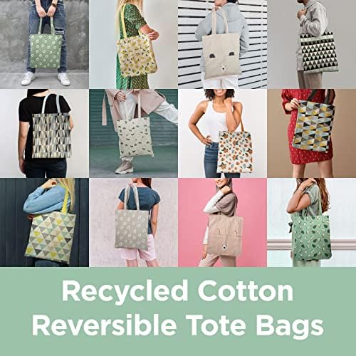 Reverzibilna torba od recikliranog pamuka - ljeto, pokloni, škola, torba za kupovinu, zelena