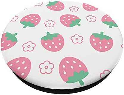 Strawberries Cvijeće Pink White Kawaii Cute Pastel Estetske Popsockets Popgrip: Zamljivanje hvataljka za