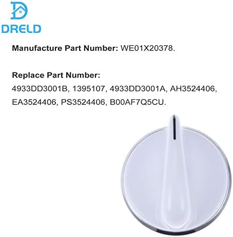 2pack WE01X20378 kontrolno dugme sa metalnim prstenom, kompatibilno sa opštom električnom mašinom za pranje veša, zamenite WE01X20432 WH01X10307 WH01X10460