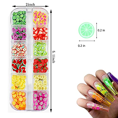 3d voćne Nail Art kriške, ljetne voćne Slime potrepštine za nokte ukrasi za nokte voćne pahuljice pribor za