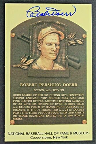 Bobby Doerr Autographirana dvorana Fame Plaketa potpisana 3x5 razglednica