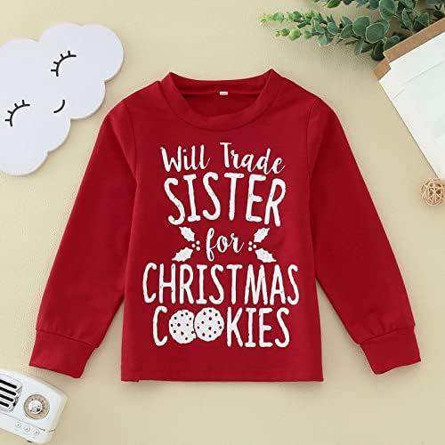 Djevojke široke Top Toddler Boys Girginje Božićno slovo s dugim rukavima Ispisuje pulover dječje odjeće za devojke 10 godina