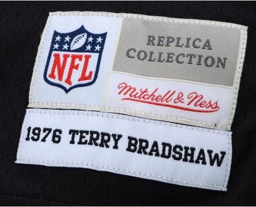 Uokvireno Terry Bradshaw Pittsburgh Steelers Autographing Mitchell & Ness bacač Black Replica