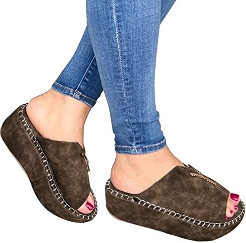 Papuče klizi za žene klinovi cipele Ženske sandale Udobnost sa elastičnom kazom za gležnjeve Ležerne cipele