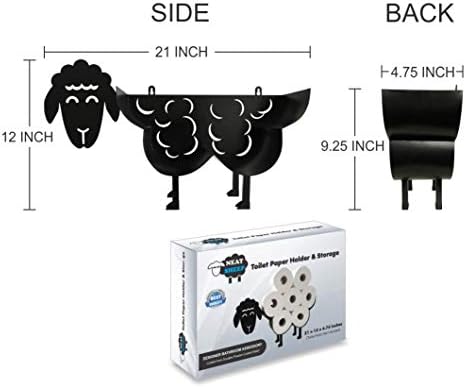 Slatki crni ovčji toaletni nosač papira - Cool Novost slobodno stojeće ili zidno montirani toaletni valjak
