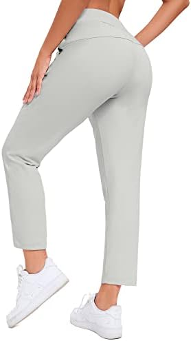 G4Free ženske pantalone za žene s džepovima 7/8 putničke hlače za gležnjače raste radne haljine salonske hlače