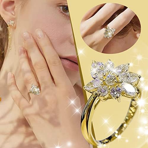 2023 Mali svježi zlatni Creative Creative cvijeće Mikro set cirkonskih dama RNG nakit rođendan Prijedlog poklona za brisanje za angažman prsten za žene za žene
