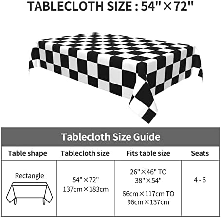Crno bijeli karirani geometrijski šahovski stolnjak pravi pravokutnik 54x72u kuhinjskoj večeri piknik