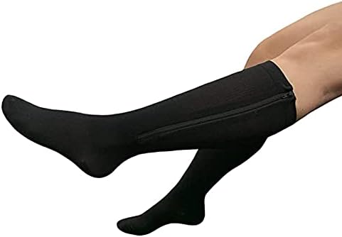 Ewrggr zip kompresijske čarape za žene zatvoreni prst, 2 para čarapa sa patentnim zatvaračem Calf Easy on Off 15-20 mmHg za proširene vene, edeme, otečene ili bolne noge