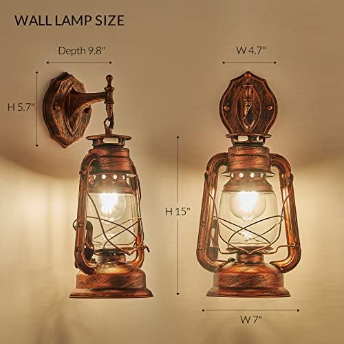 NOXARTE Rustikalna zidna Sconce rasvjeta lampa postavljena sa staklenim Abažurom za hodnik seoska kuća