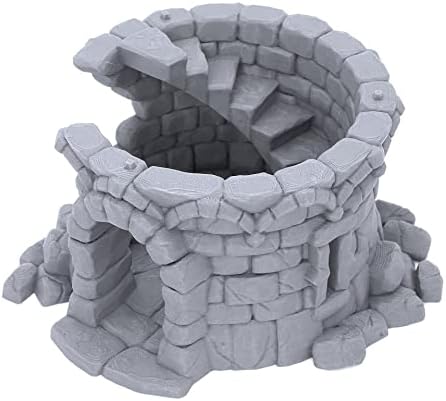 Uništeni Gradski toranj Makers Anvil, 3D štampani stolni RPG pejzaž i teren za ratne igre za minijature od 28