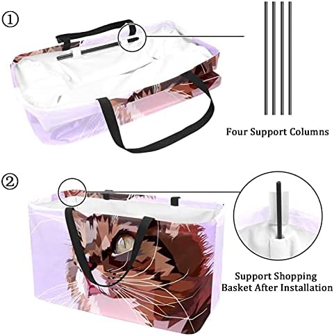 Lorvies Animal Cat Baby šarena sklopiva izdržljiva torba za kupovinu namirnica za višekratnu upotrebu - velika
