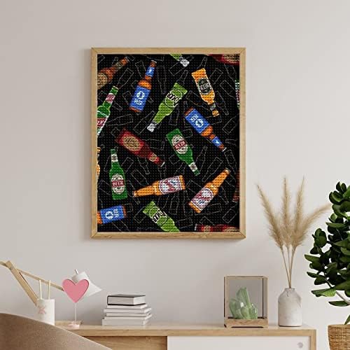 St Patrick pivo za piće boca Print Diamond Painting okrugli Full Drill slika Art Kit za zid kući dnevni