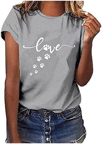 Ženska majica za psu majica mama do vrhova slatkog ljubitelja pasa Grafički tee casual crewneck kratke