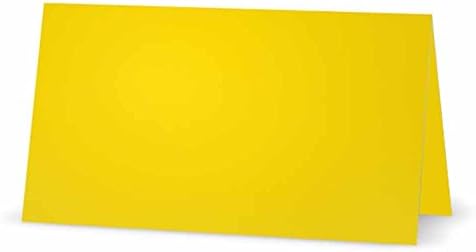 Žute karte za mjesto - stan ili šator-10 ili 50 pakovanja - Bijela prazna Prednja strana s jednobojnim obrubom-naziv stola za postavljanje pribor za sjedenje potrepštine za zabavu-prilika ili večera