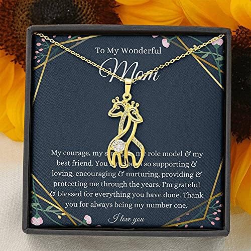 Nakit za poruke, ručno izrađene ogrlice - personalizirani poklon žirafe, na moj divan momak poklon, božićni poklon za mamu, ogrlicu za nakit za majčin dan, rođendanski poklon za jednu mamu