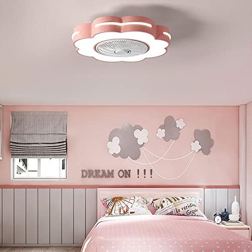 CCTUNG Nordic Cvijeće stropni ventilatori sa daljinskim upravljačem svjetla, 3 LED boja LED stropni ventilator, brzine 3 zidova Moderni ventilator stropa za spavaću sobu,